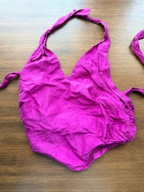 Ann Taylor Pink Halter Top Size 6 Sleeveless Silk Satin Blouse Shirt Summer